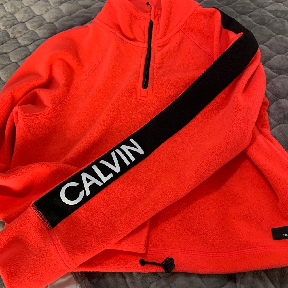 CK Performance microfleece half zip crop pullover
